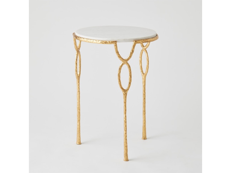 Global Views Living Room Chiseled Loop Table-Gold Leaf 8.83212 at Norwood Furniture