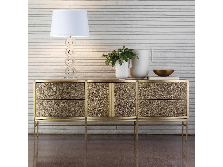 Global Views Living Room Crinkle Long Cabinet-Brass/Bronze 7.91135 at Norwood Furniture