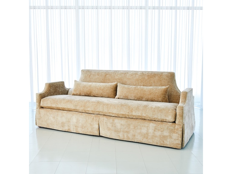 Global Views Living Room Diana Skirted Sofa-Finn-Hazelnut ASH2020 at Norwood Furniture