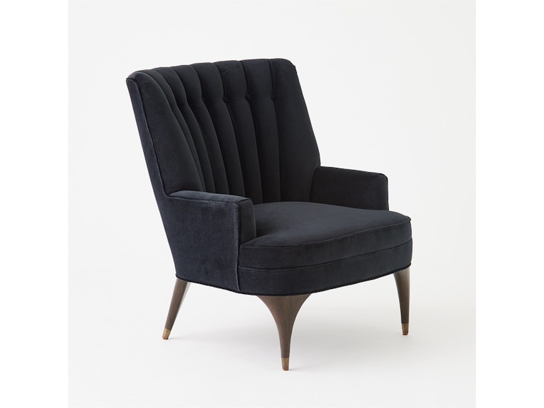 Global Views Living Room Duncan Chair-Black Velvet 2745 at Norwood Furniture