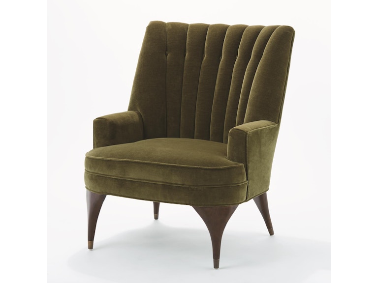 Global Views Living Room Duncan Chair-Moss Velvet 2642 at Norwood Furniture