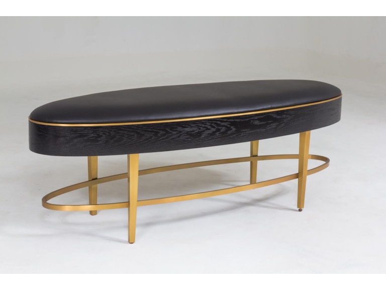 Global Views Living Room Ellipse Bench-Ebony AG2.20018 at Norwood Furniture