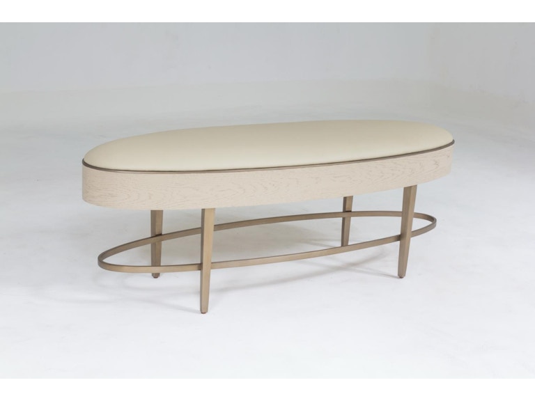 Global Views Living Room Ellipse Bench-Ivory AG2.20013 at Norwood Furniture