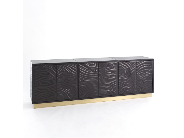 Global Views Living Room Forest Long Cabinet-Charcoal Leather 7.91039 at Norwood Furniture