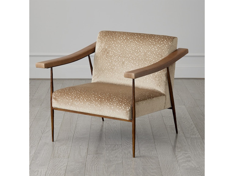 Global Views Living Room L Brooks Fabric/Leather Chair-Bronze 9.93938 at Norwood Furniture