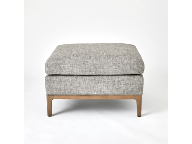 Global Views Living Room Laguna Ottoman-Grey Wood-Muslin 7.20268-MUSLIN at Norwood Furniture