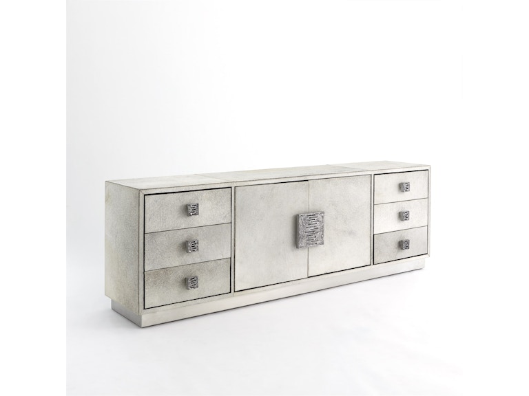 Global Views Living Room Metro Long Cabinet-Grey Hair-on-Hide 7.91047 at Norwood Furniture