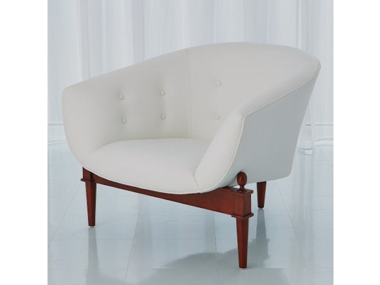 Global Views Living Room Mimi Chair-White Leather 2367 at Norwood Furniture