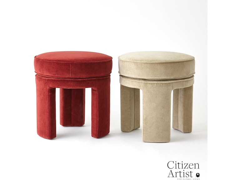 Global Views Living Room Papu Stool-Cayenne FDS2016 at Norwood Furniture