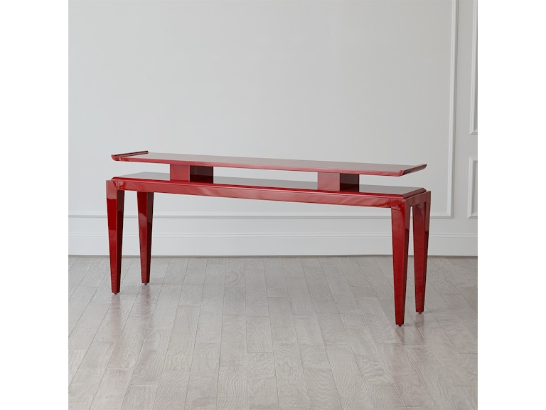 Global Views Living Room Poise Console Table-Deep Red 2.20001 at Norwood Furniture