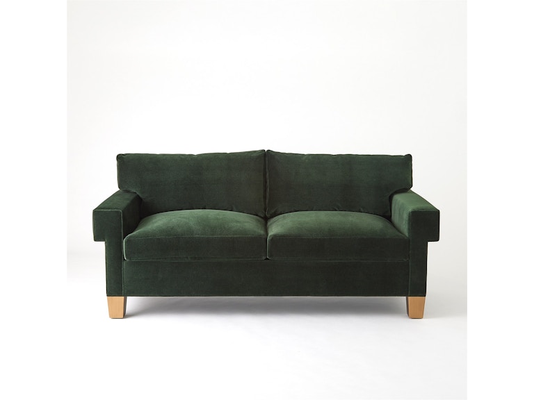 Global Views Living Room Square Arm Sofa-Green Velvet 2.20017 at Norwood Furniture