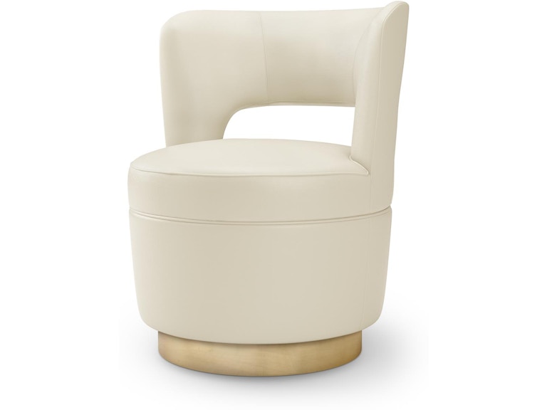 Global Views Living Room Stella Swivel Chair-Milk Leather ASH2042 at Norwood Furniture
