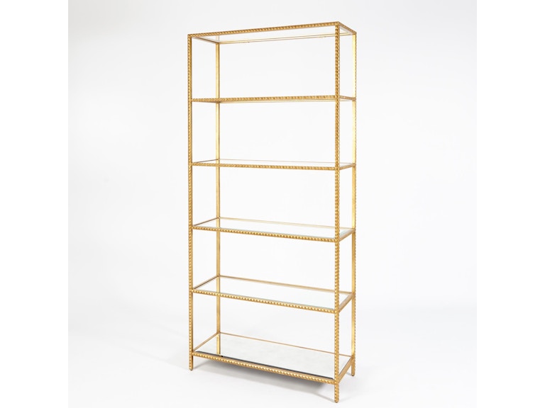 Global Views Living Room Stud Etagere-Gold Leaf WDSEH2031-GV at Norwood Furniture