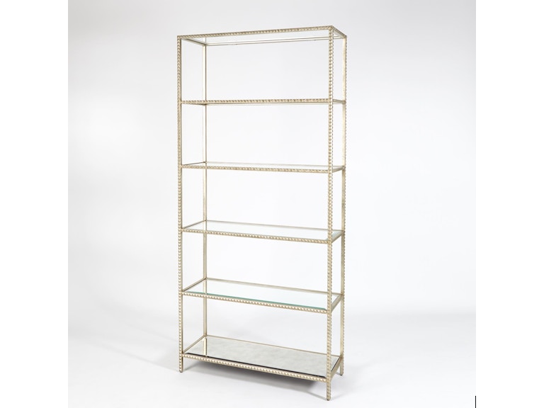 Global Views Living Room Stud Etagere-Silver Leaf WDSEH2032-GV at Norwood Furniture
