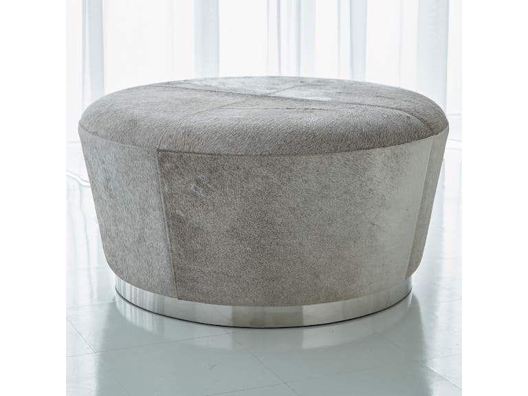 Global Views Living Room Tapered Ottoman-Grey Hair-on-Hide 7.90904 at Norwood Furniture
