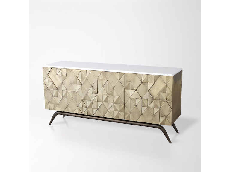 Global Views Living Room Triangle Cabinet-Brass 9.93567 at Norwood Furniture