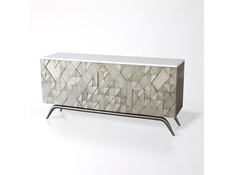 Global Views Living Room Triangle Cabinet-Silver 9.93568 at Norwood Furniture