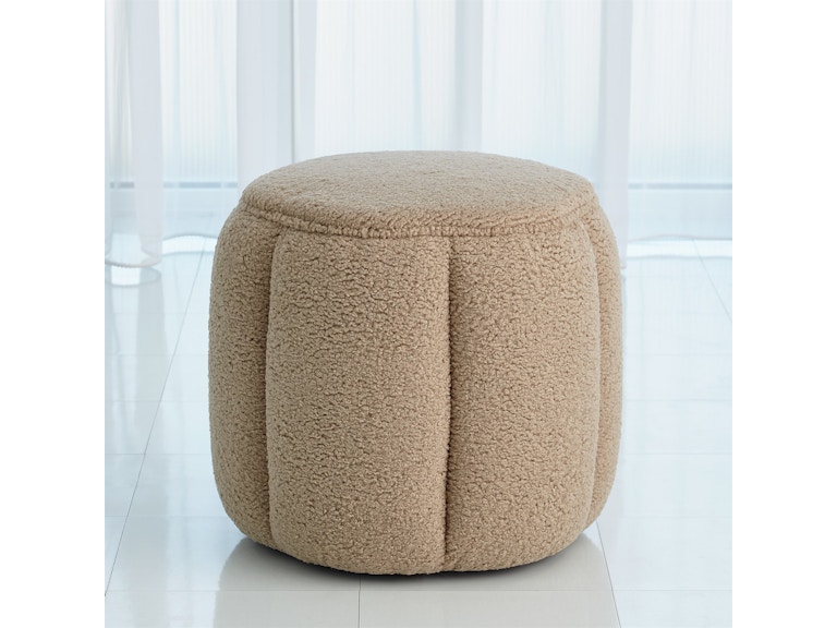 Global Views Living Room Tuffet Ottoman-Sheepskin-Toast ASH2022 at Norwood Furniture