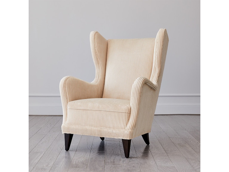 Global Views Living Room Wing Chair-Wide Wale Corduroy-Vanilla 2697 at Norwood Furniture