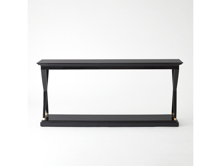 Global Views Living Room X-Console-Black Lacquer 2.20027 at Norwood Furniture