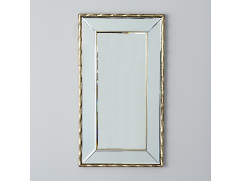 Global Views Mirrors Bamboo Mirror-Antique Brass 9.93677 at Norwood Furniture