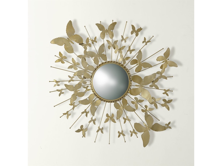 Global Views Mirrors Butterfly Mirror-Satin Brass WDS9214-GV at Norwood Furniture