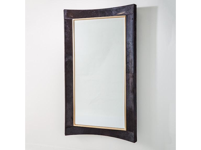 Global Views Mirrors Curved Floor Mirror-Black Hair-on-Hide 9.92722 at Norwood Furniture