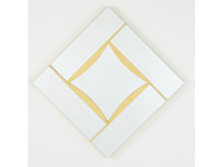 Global Views Mirrors Diamond Shape Mirror-Gold Leaf 8.83041 at Norwood Furniture
