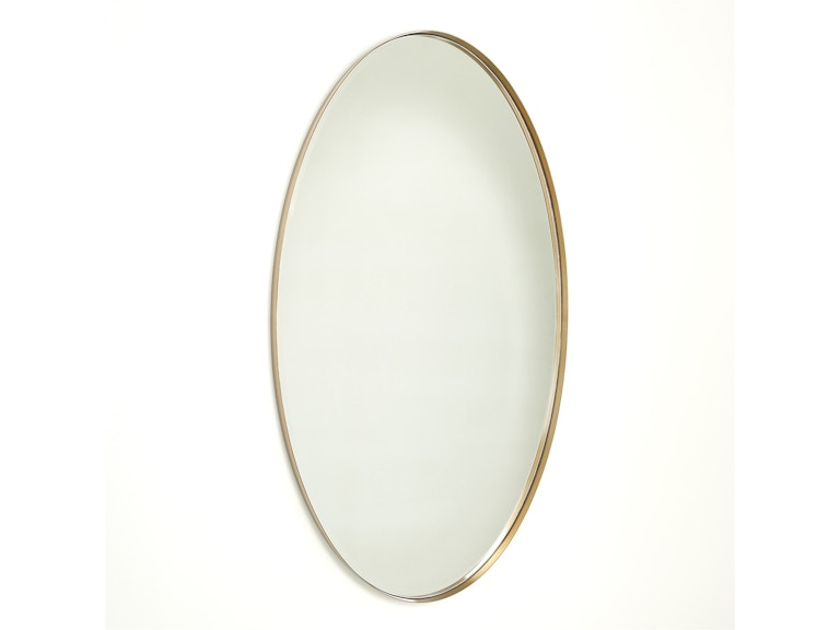 Global Views Mirrors Elongated Oval Mirror-Brass-Sm 8.82875 at Norwood Furniture