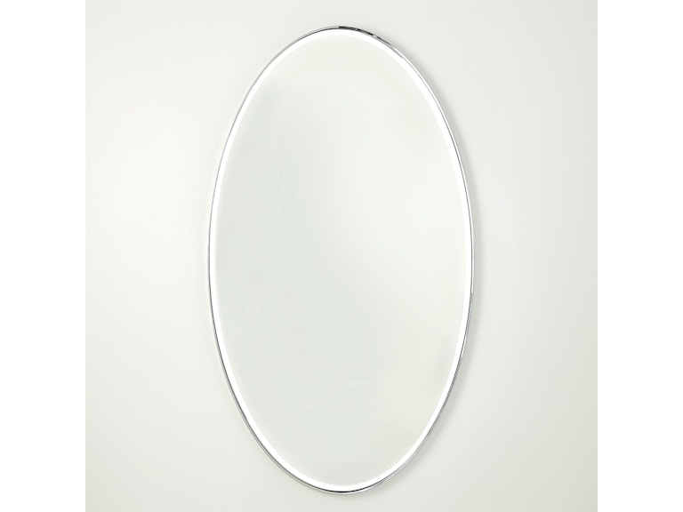 Global Views Mirrors Elongated Oval Mirror-Nickel-Lg 8.82876 at Norwood Furniture