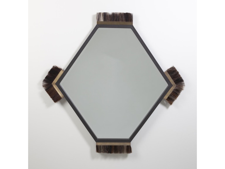 Global Views Mirrors Harrington Mirror-Graphite Leather WDSEH9045-GV at Norwood Furniture