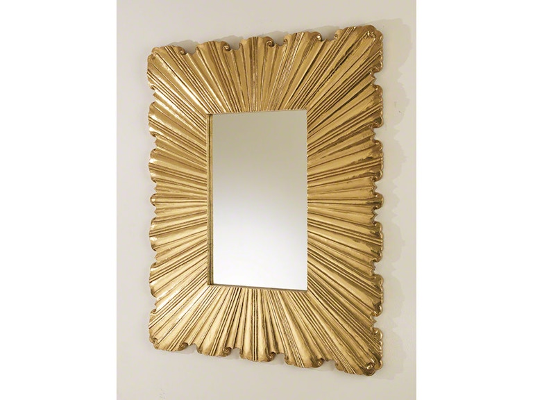 Global Views Mirrors Linenfold Mirror-Brass-Sm 9.92167 at Norwood Furniture