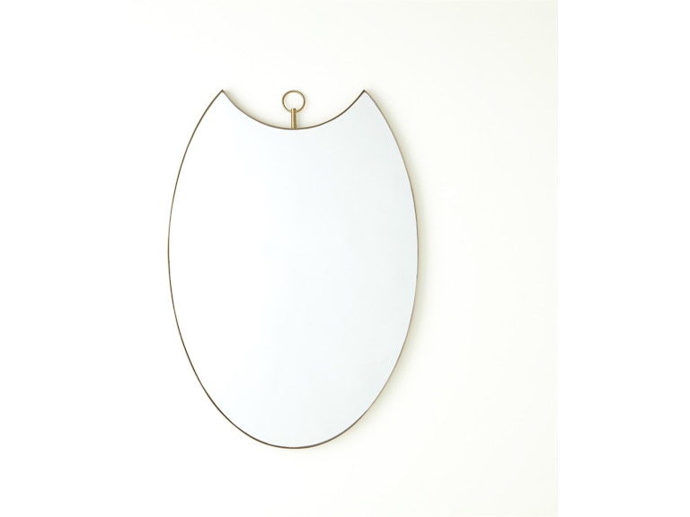 Global Views Mirrors Shield Mirror with Gold Metal Frame WDS8178-GV at Norwood Furniture