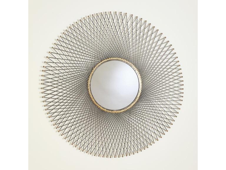 Global Views Mirrors Spokes Mirror with Ball Points-Natural Iron-Sm WDS9162-GV at Norwood Furniture