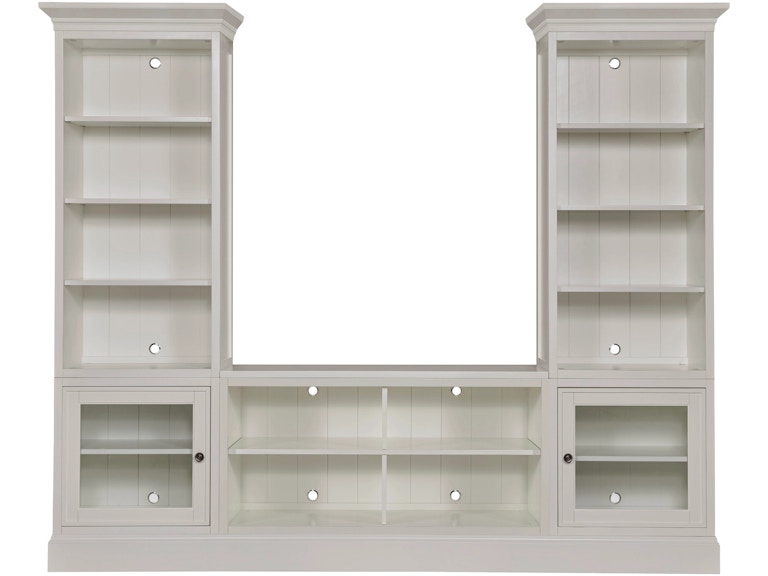Hammary Home Entertainment Quad Bookcase Console With Display Piers 267-401R At Norwood Furniture
