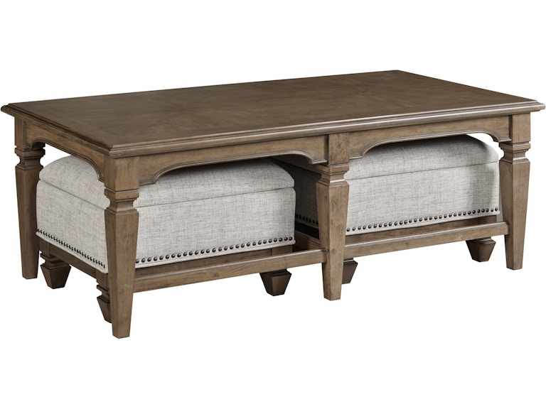 Hammary Living Room Nesting Coffee Table With 2 Ottomans - Package 373-910R at Norwood Furniture