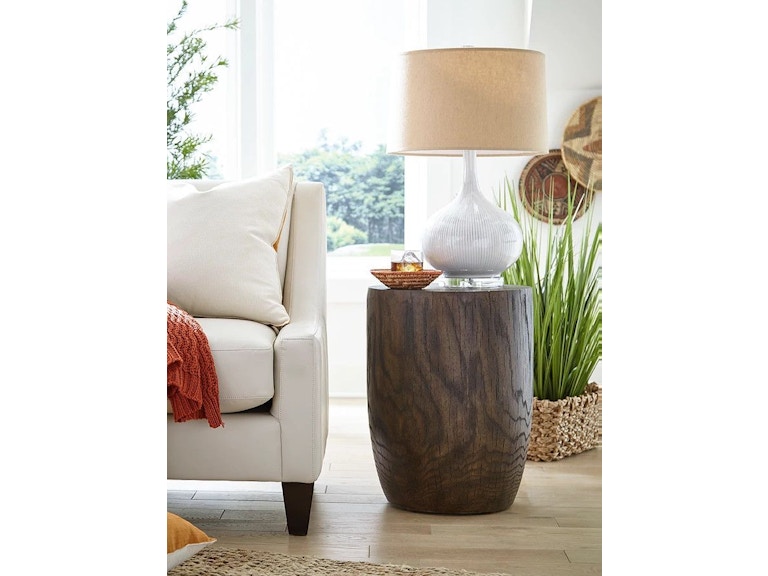 Hammary Living Room Oak Grain Drum End Table 090-1051 at Norwood Furniture