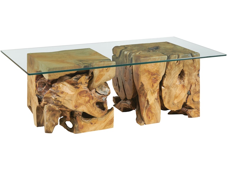 Hammary Living Room Square Root Table With Glass Top 090-1015R at Norwood Furniture