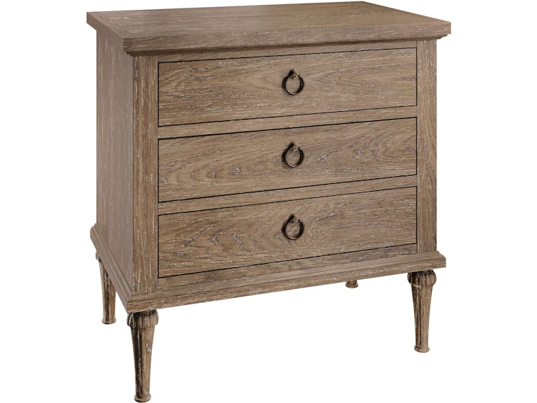 Hekman Bedroom Chateaux Three Drawer Nightstand 26263 at Norwood Furniture