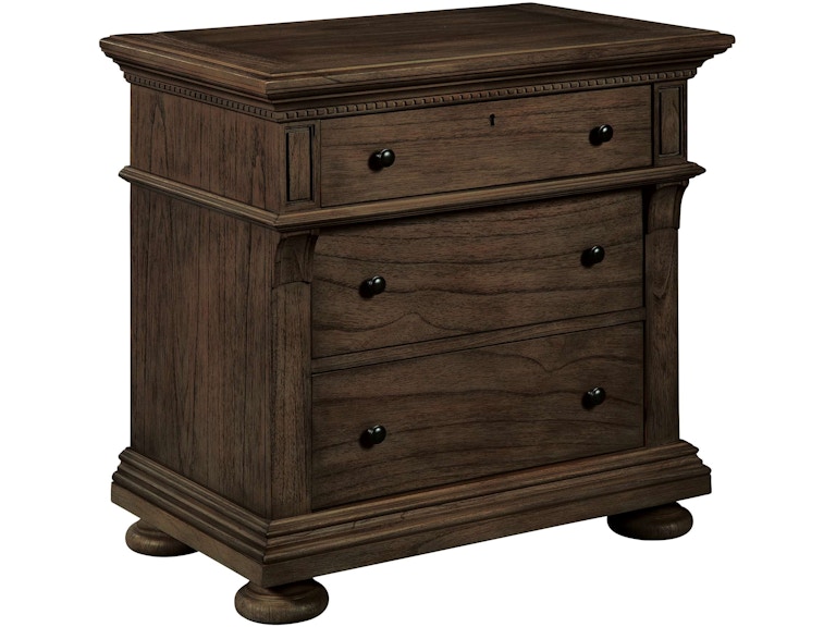 Hekman Bedroom Wellington Estates Three Drawer Nightstand 25463 at Norwood Furniture