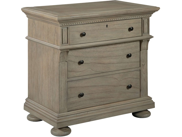Hekman Bedroom Wellington Estates Three Drawer Nightstand 25263 at Norwood Furniture