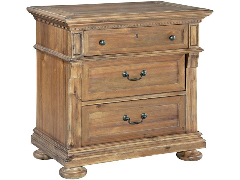 Hekman Bedroom Wellington Hall Three Drawer Nightstand 23363 at Norwood Furniture