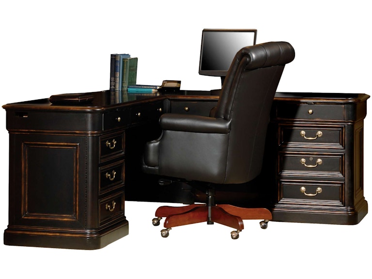 Hekman Home Office Louis Philippe Executive L-shape Desk 79147 at Norwood Furniture