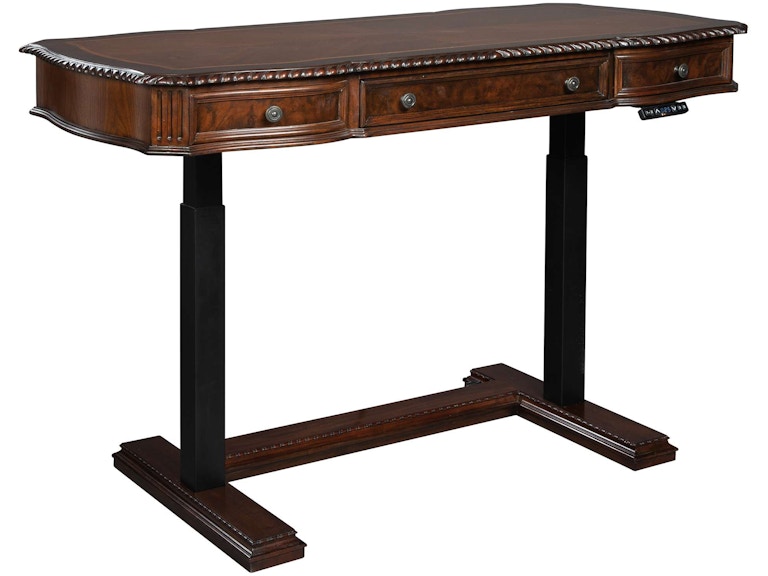 Hekman Home Office Old World Walnut Burl Adjustable Height Desk 28499 at Norwood Furniture