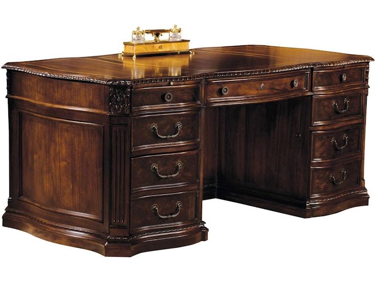 Hekman Home Office Old World Walnut Burl Executive Desk 79160 at Norwood Furniture
