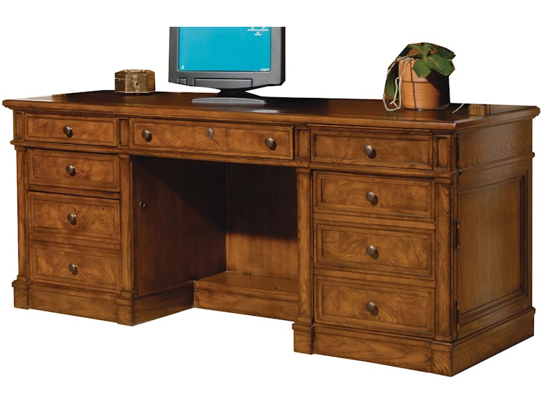 Hekman Home Office Urban Ash Burl Executive Credenza 79101 at Norwood Furniture