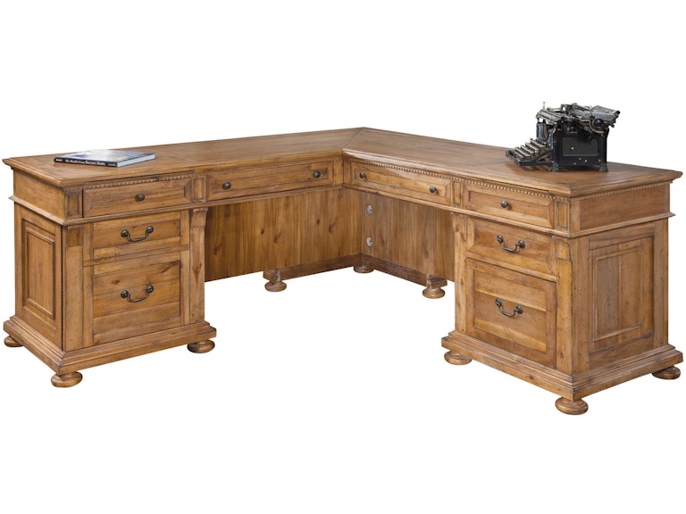 Hekman Home Office Wellington Hall Office Executive L-shape Desk 79307 at Norwood Furniture