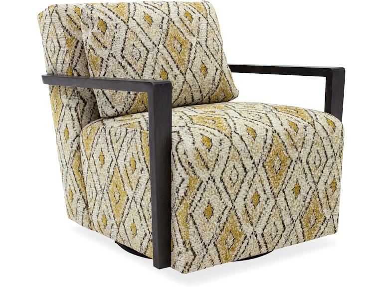 HF Custom Living Room Creighton Exposed Wood Swivel Chair 4143 at Norwood Furniture