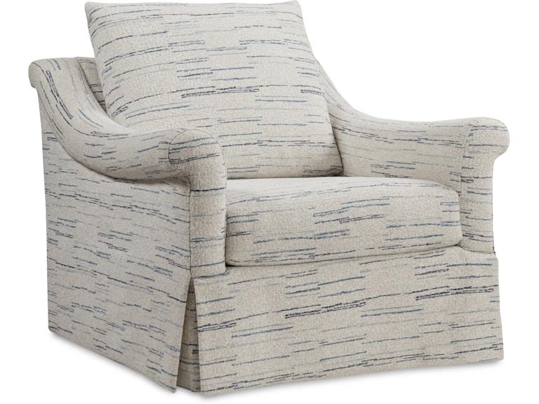 HF Custom Living Room Emme Skirted Swivel Chair (Topstitch) SK31-009 at Norwood Furniture