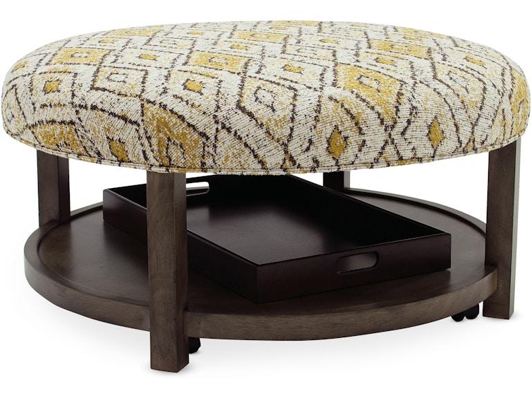 HF Custom Living Room Harlow Round Non-Tufted Ottoman 6700-006 at Norwood Furniture